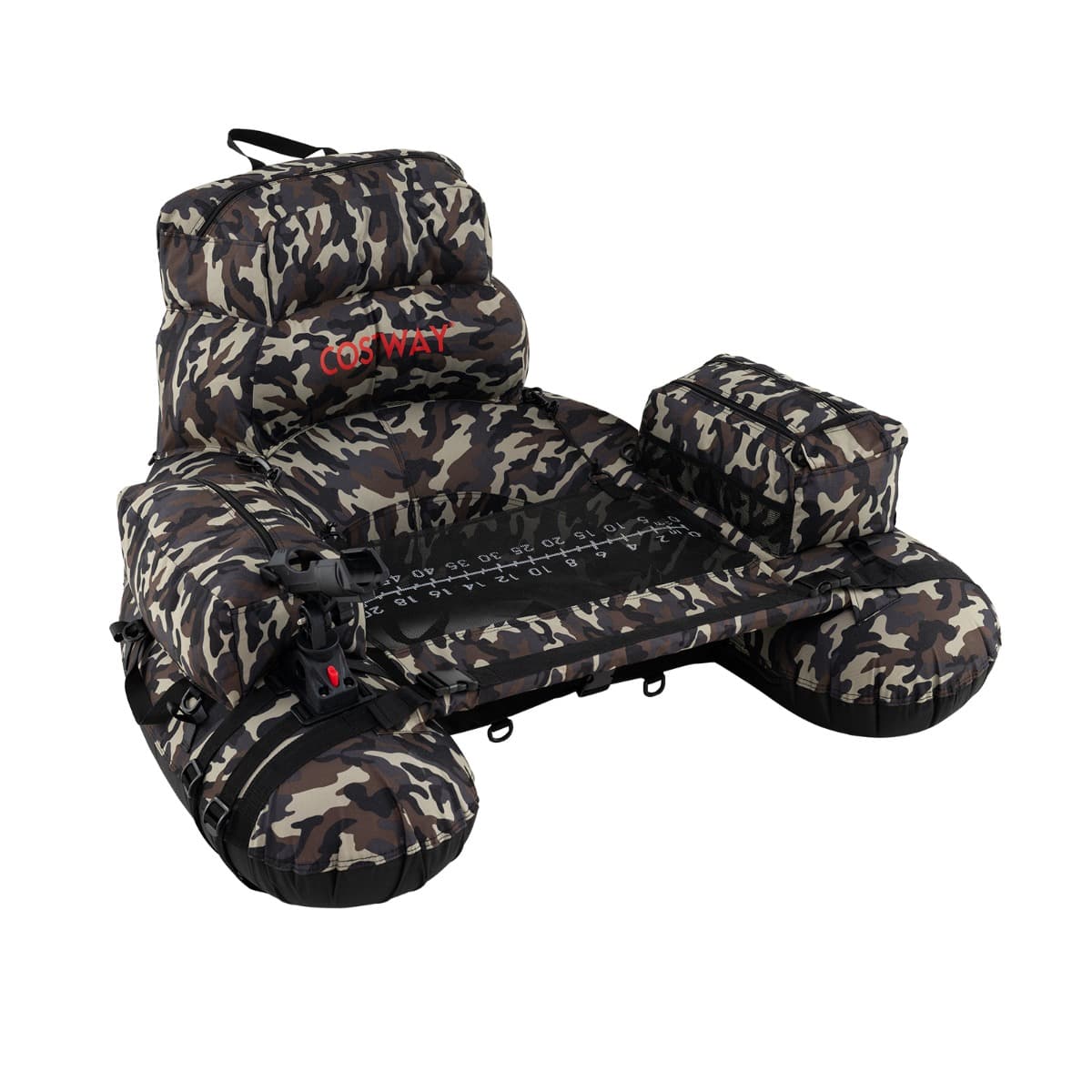 CostwayBelly Boat avec Bretelles et Pompe à Main et Pagaie et Porte-Canne Belly Boat Bateau de Pêche Vert