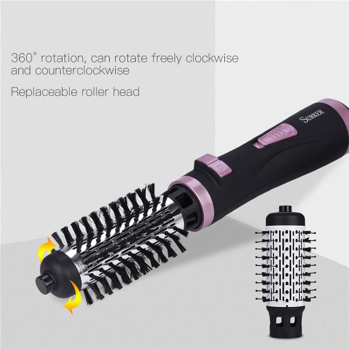 Sèche-cheveux brosse rotative 2 en 1 - Violet
