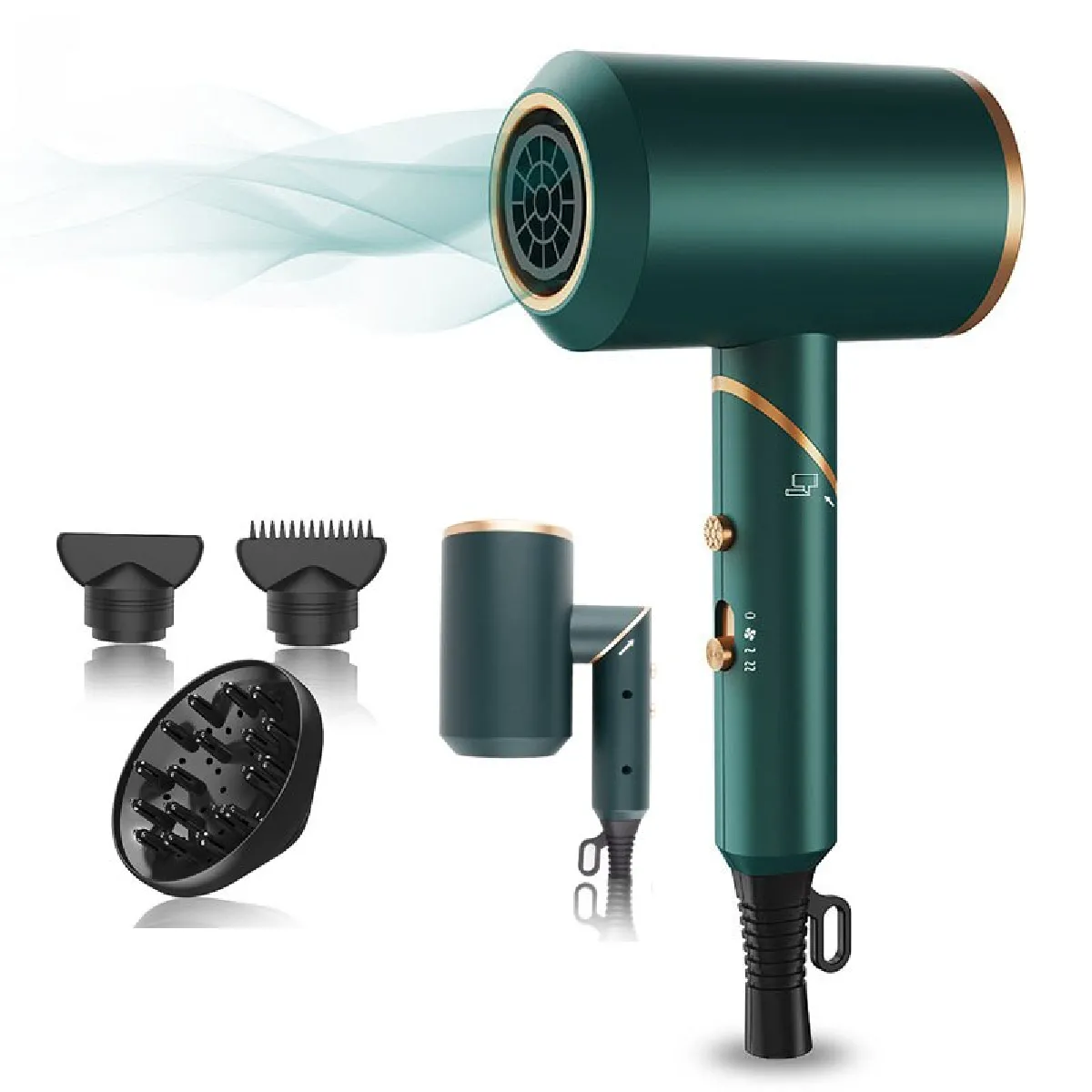 Sèche-cheveux pliant professionnel - Vert